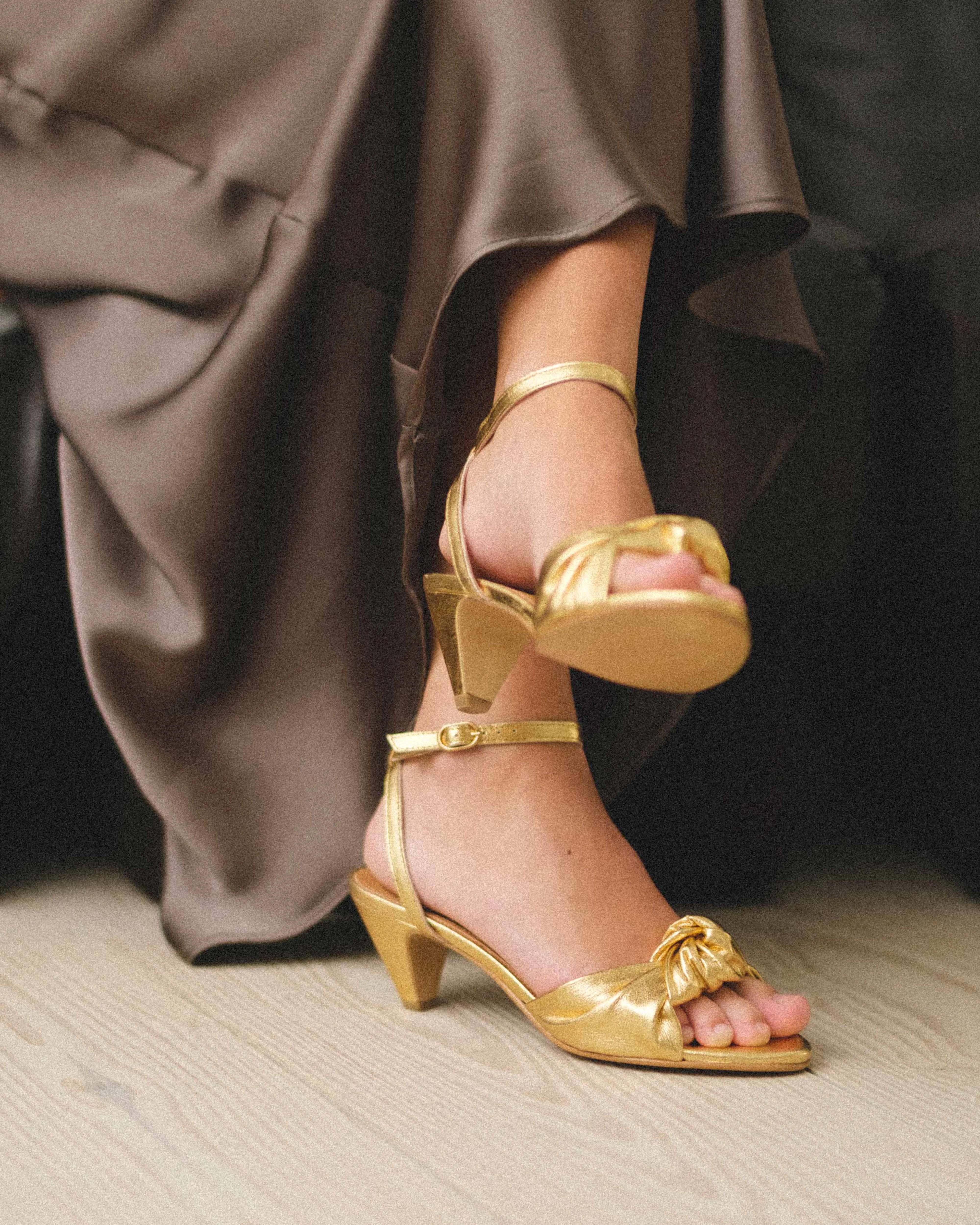 Aliza 50 stiletto Metallic goat Gold - Image 3