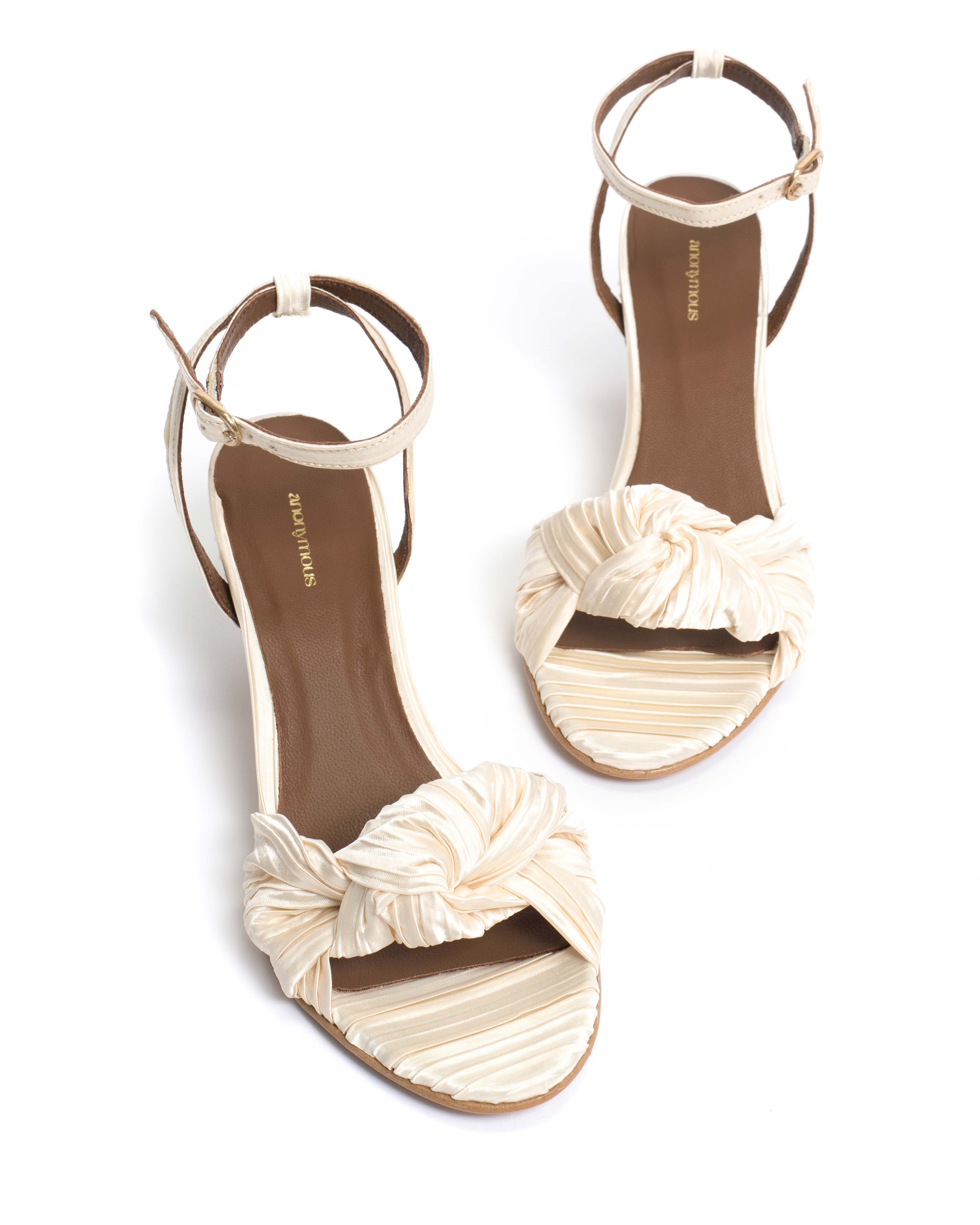 Aliza 50 stiletto Pleated satin Creamy white - Image 5