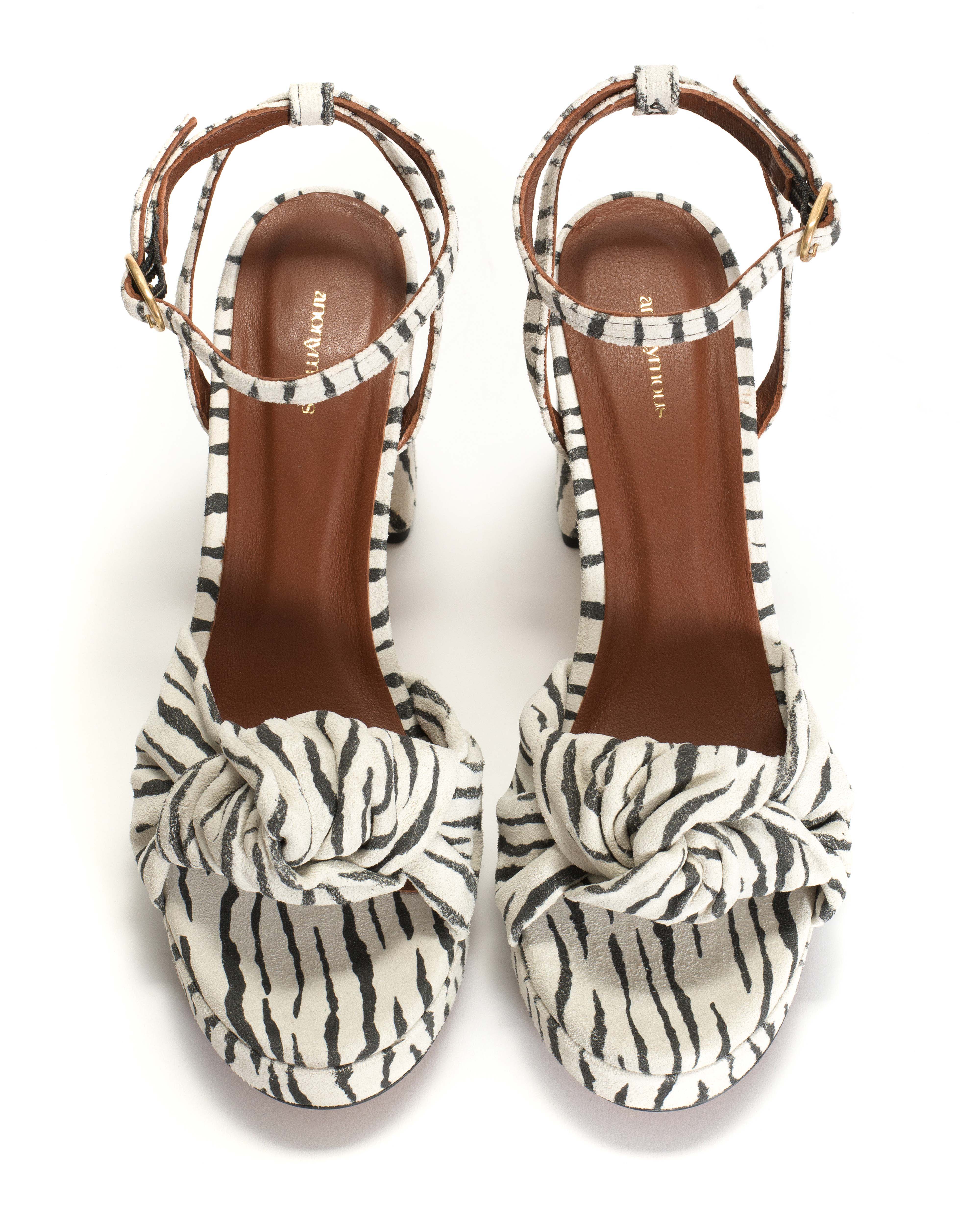 Aliza 85 platform Calf suede print Zebra - Image 4