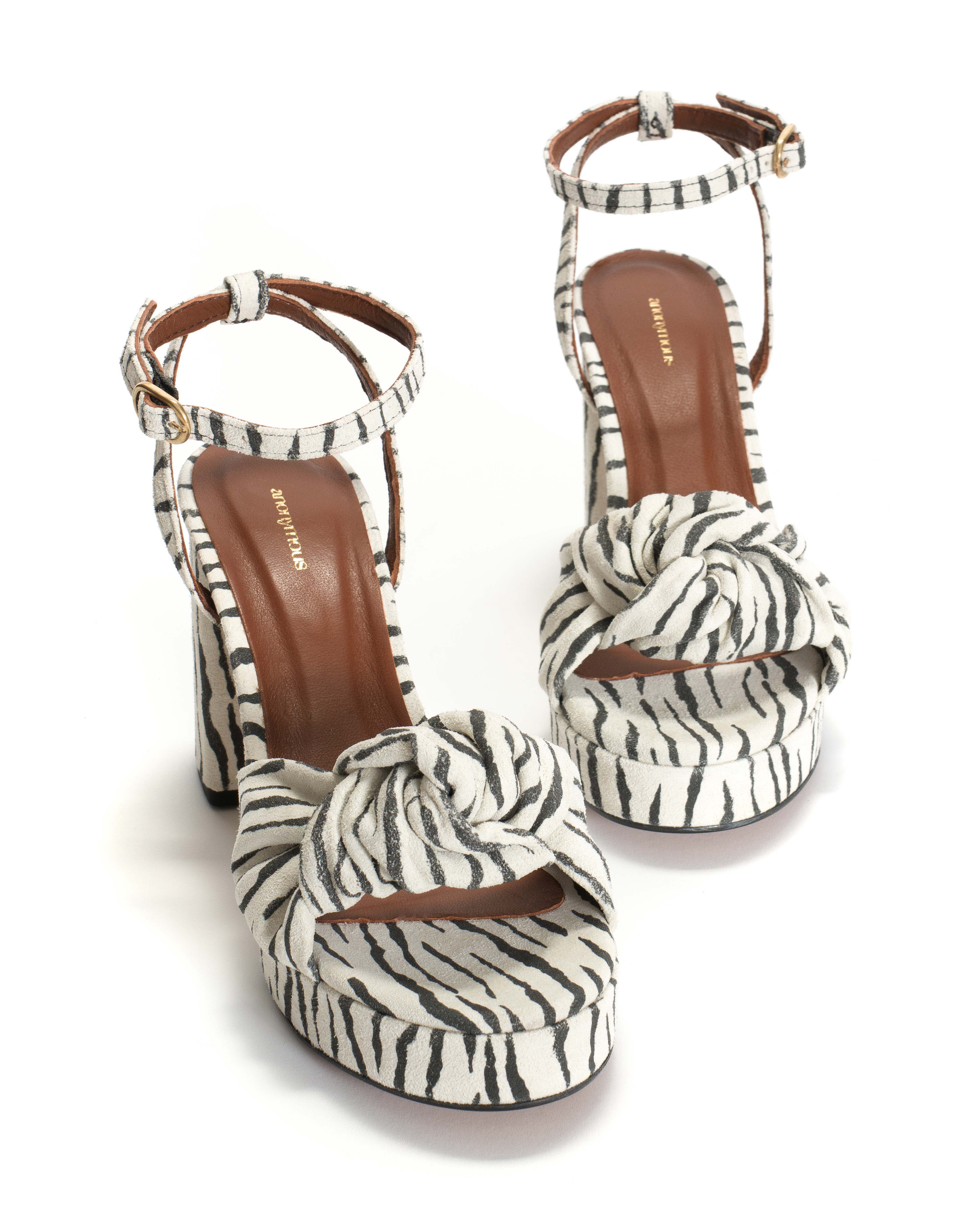 Aliza 85 platform Calf suede print Zebra - Image 6