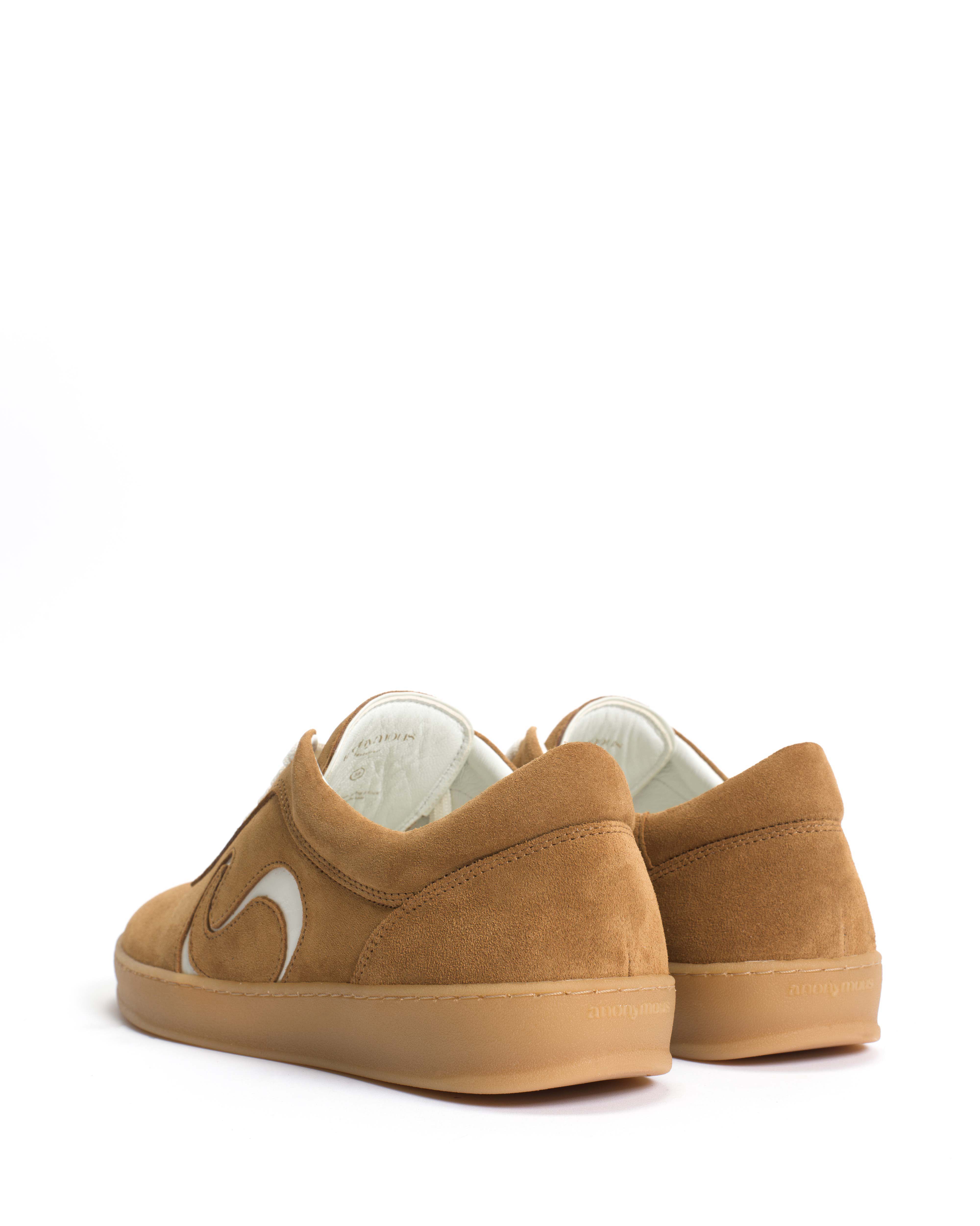Blaire Calf suede & polished soft calf Bamboo brown & white sand - Image 4