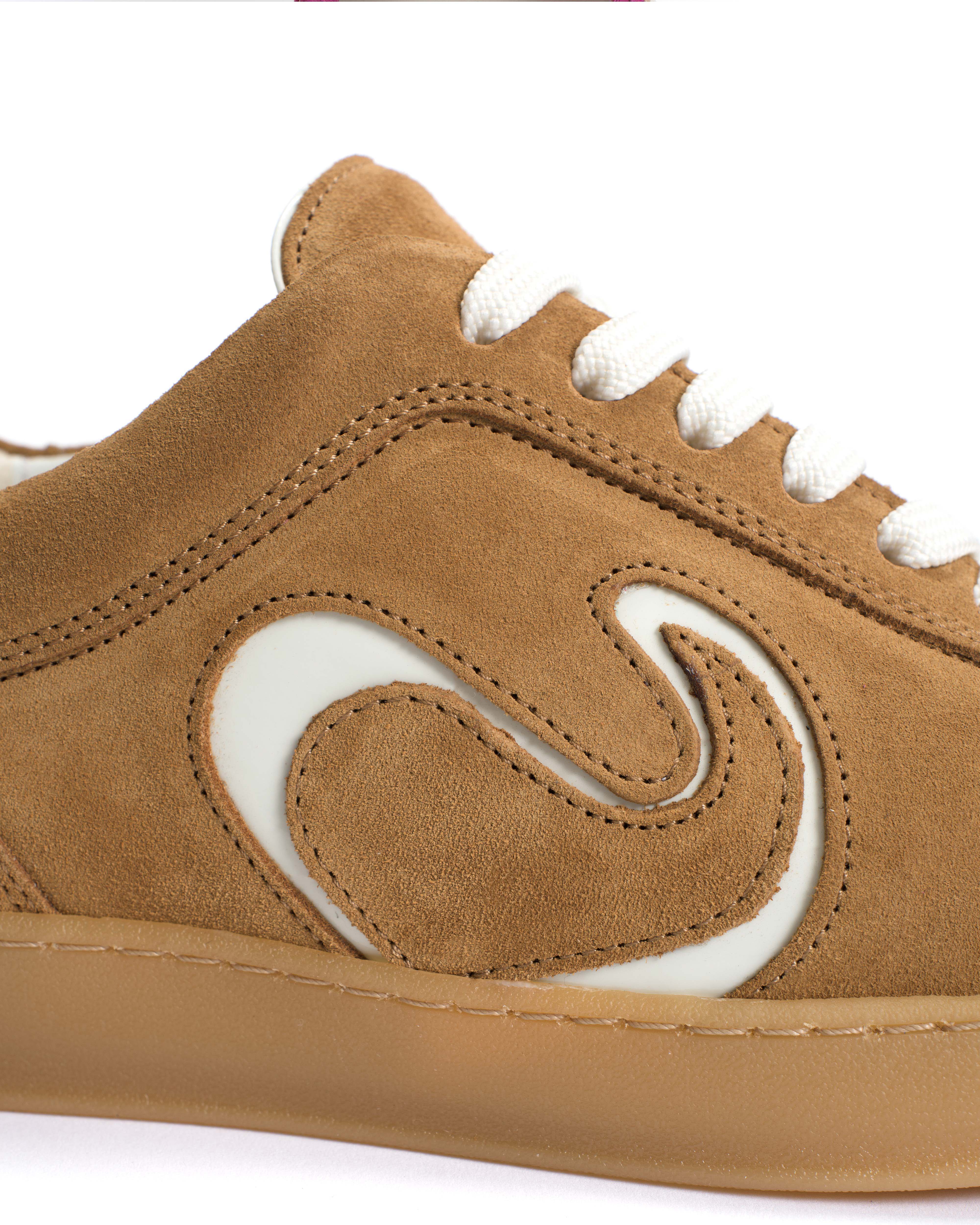 Blaire Calf suede & polished soft calf Bamboo brown & white sand - Image 7