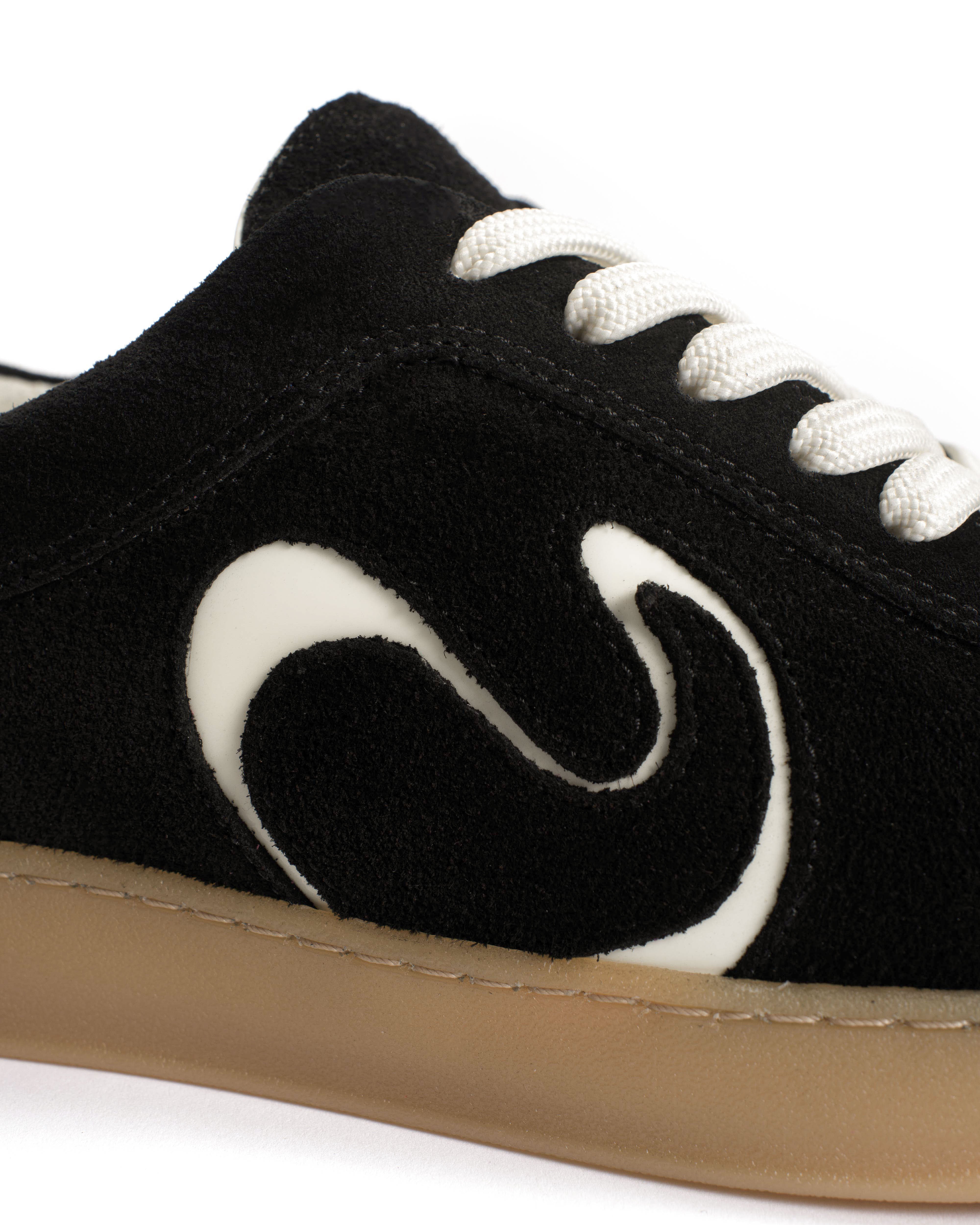 Blaire Calf suede & polished soft calf Black & white sand - Image 7