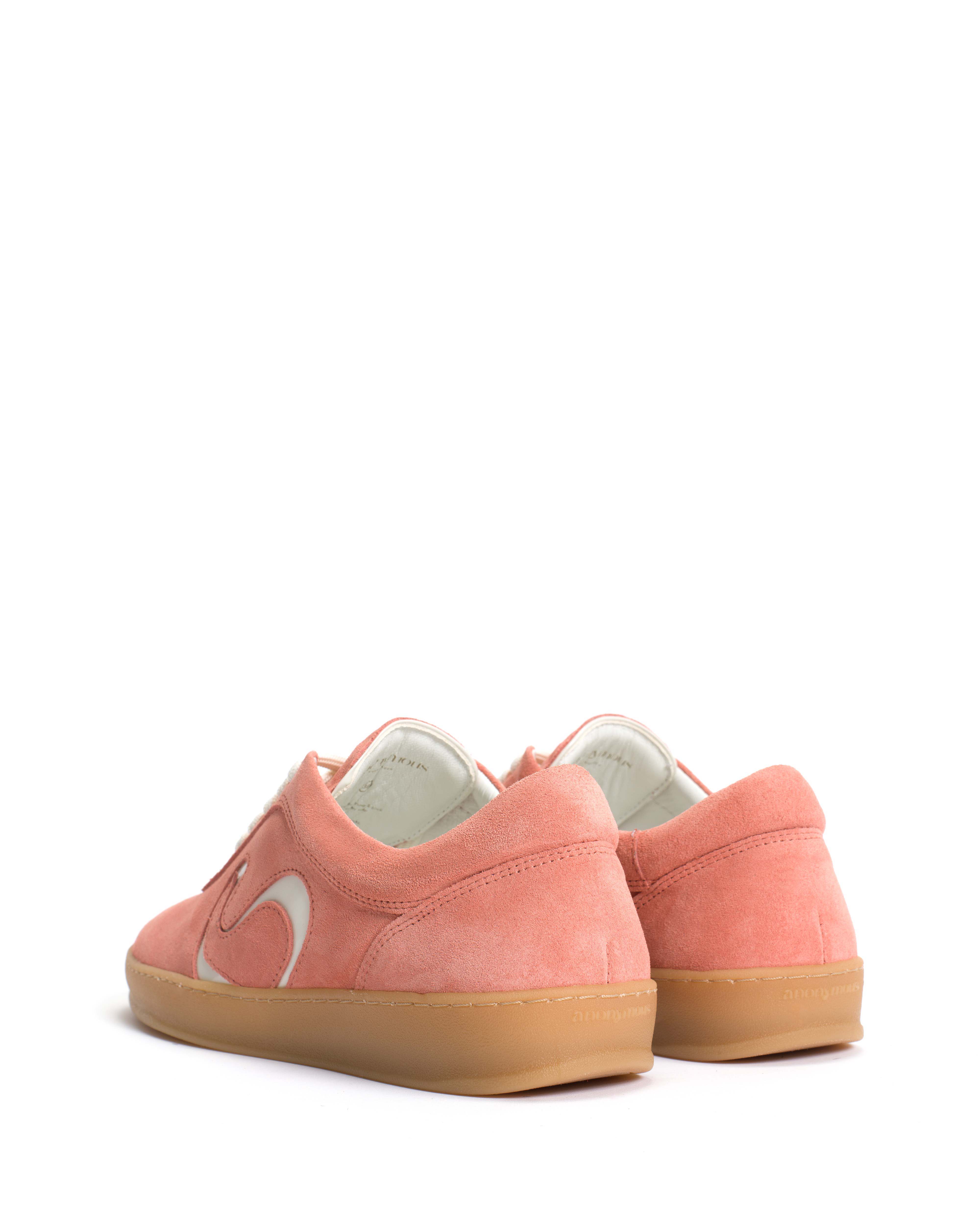 Blaire Calf suede & polished soft calf Coral pink & sand white - Image 4