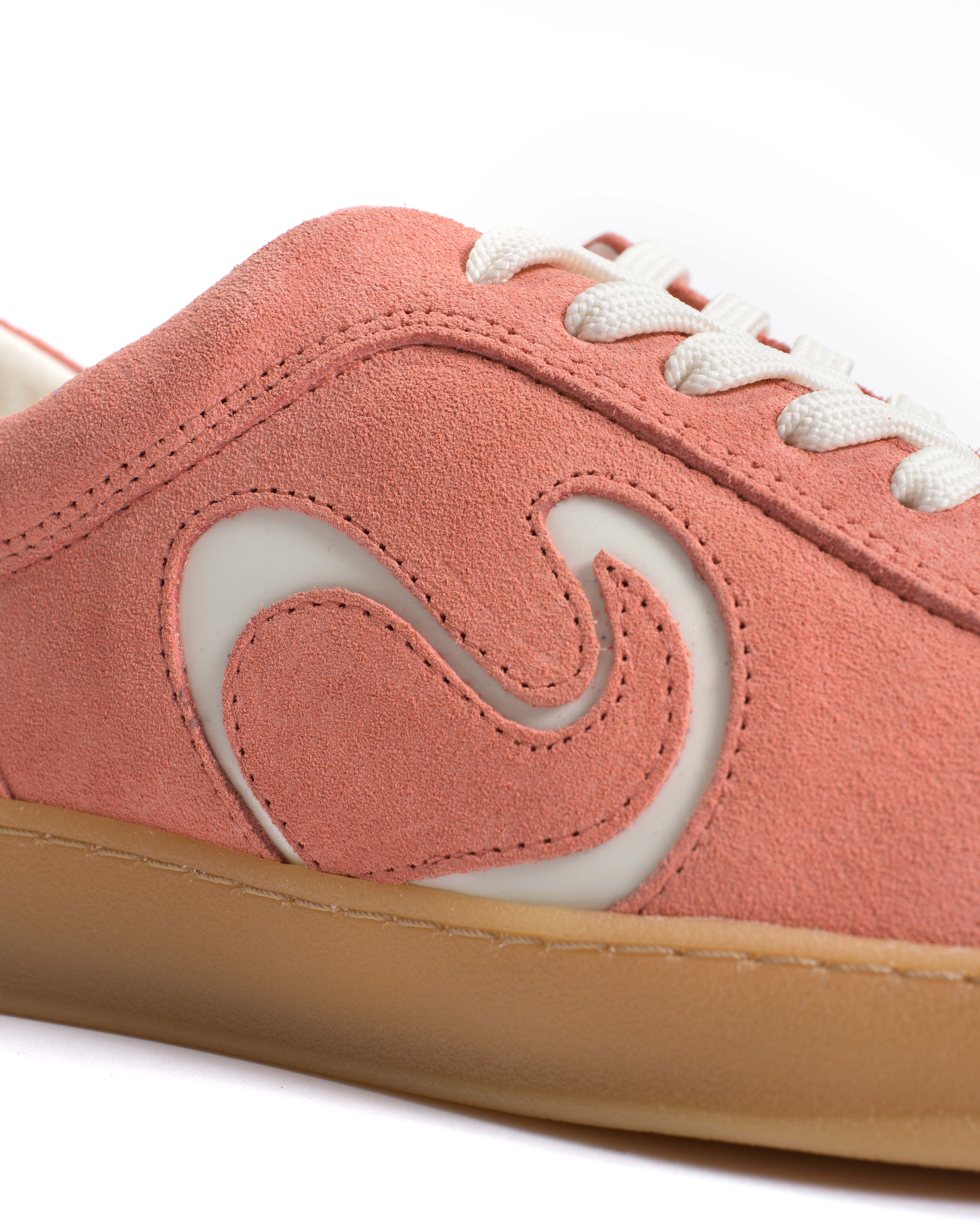 Blaire Calf suede & polished soft calf Coral pink & sand white - Image 7
