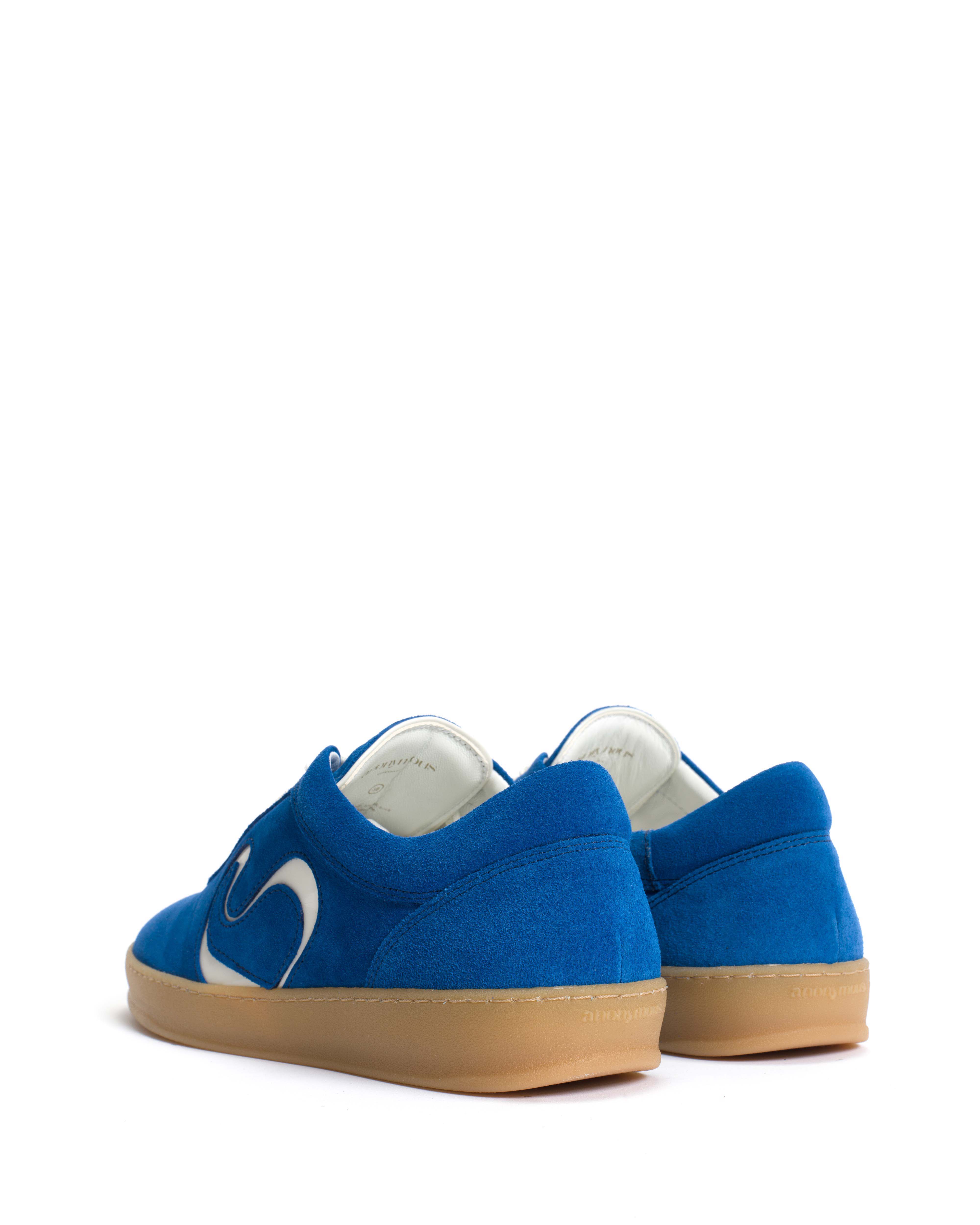 Blaire Calf suede & polished soft calf Electric blue & sand white - Image 4