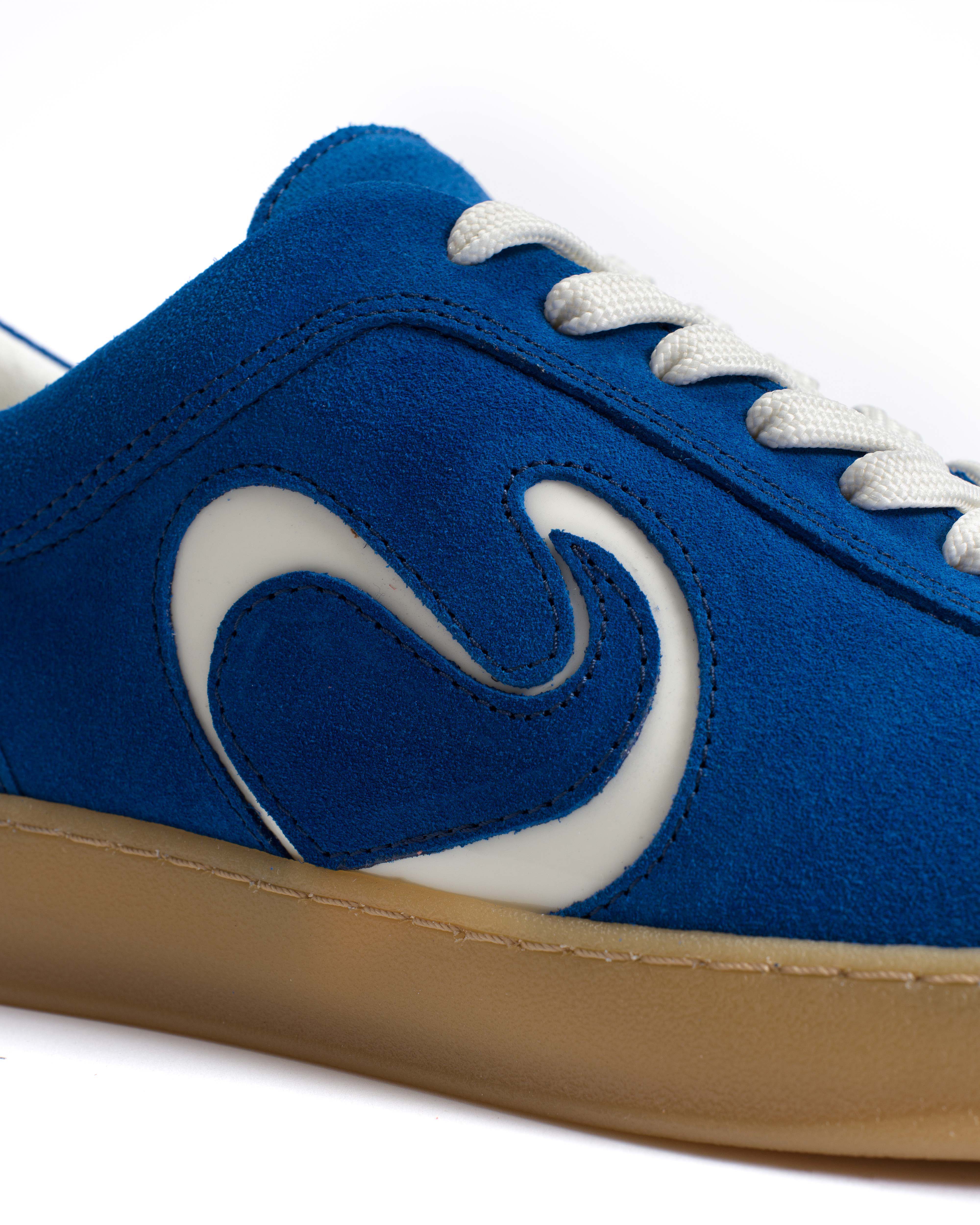 Blaire Calf suede & polished soft calf Electric blue & sand white - Image 7