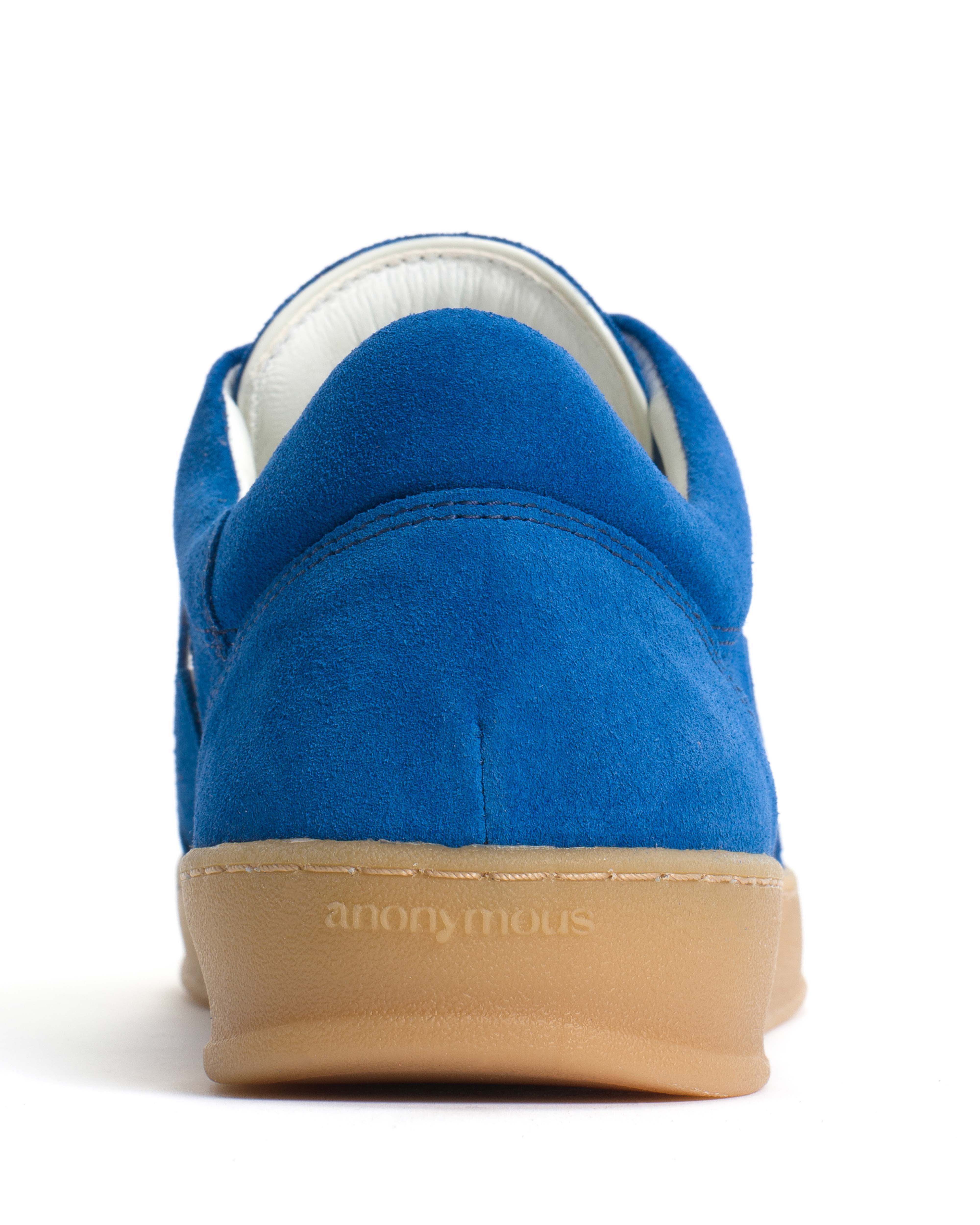 Blaire Calf suede & polished soft calf Electric blue & sand white - Image 8