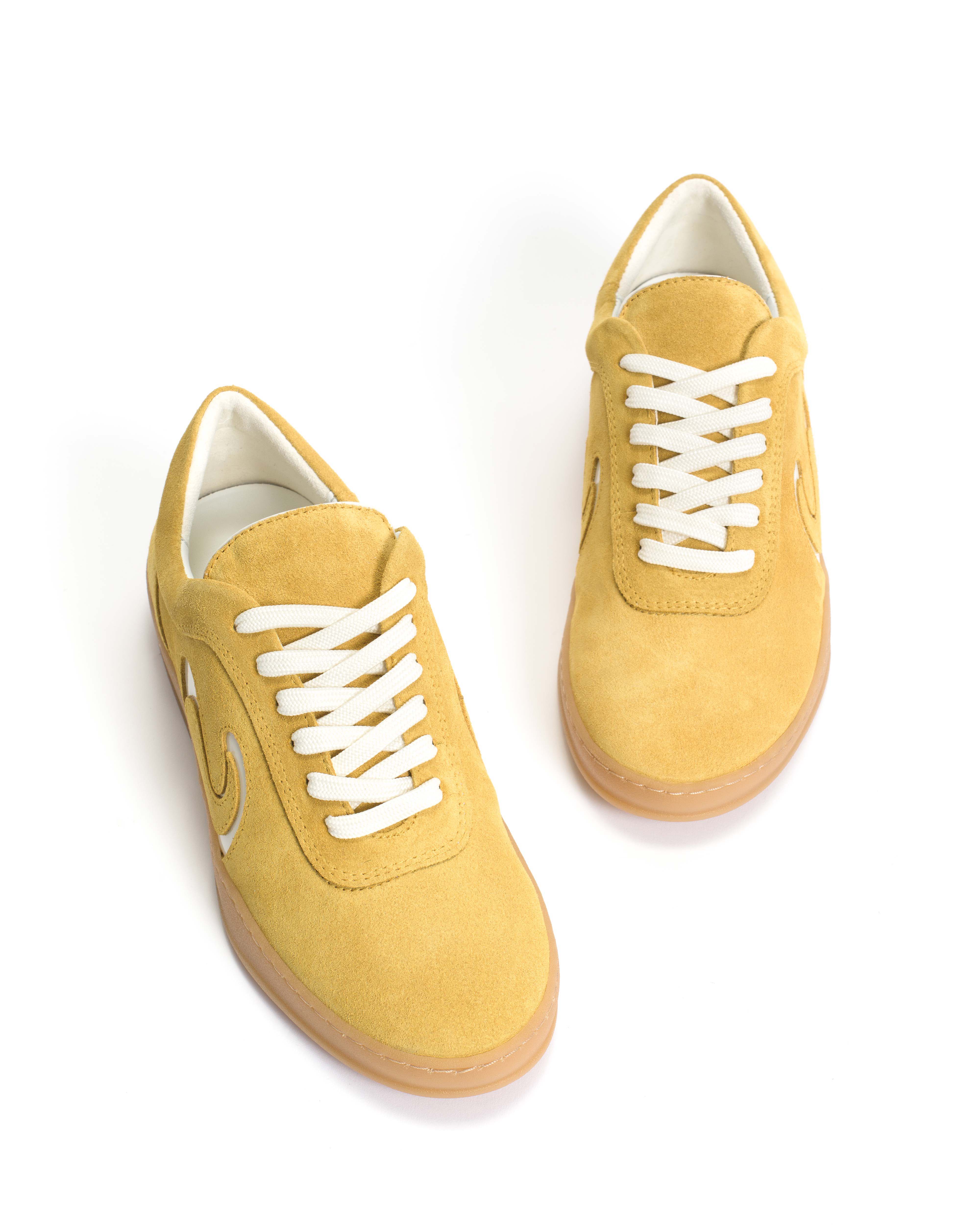 Blaire Calf suede & polished soft calf Pineapple ice & sand white - Image 5