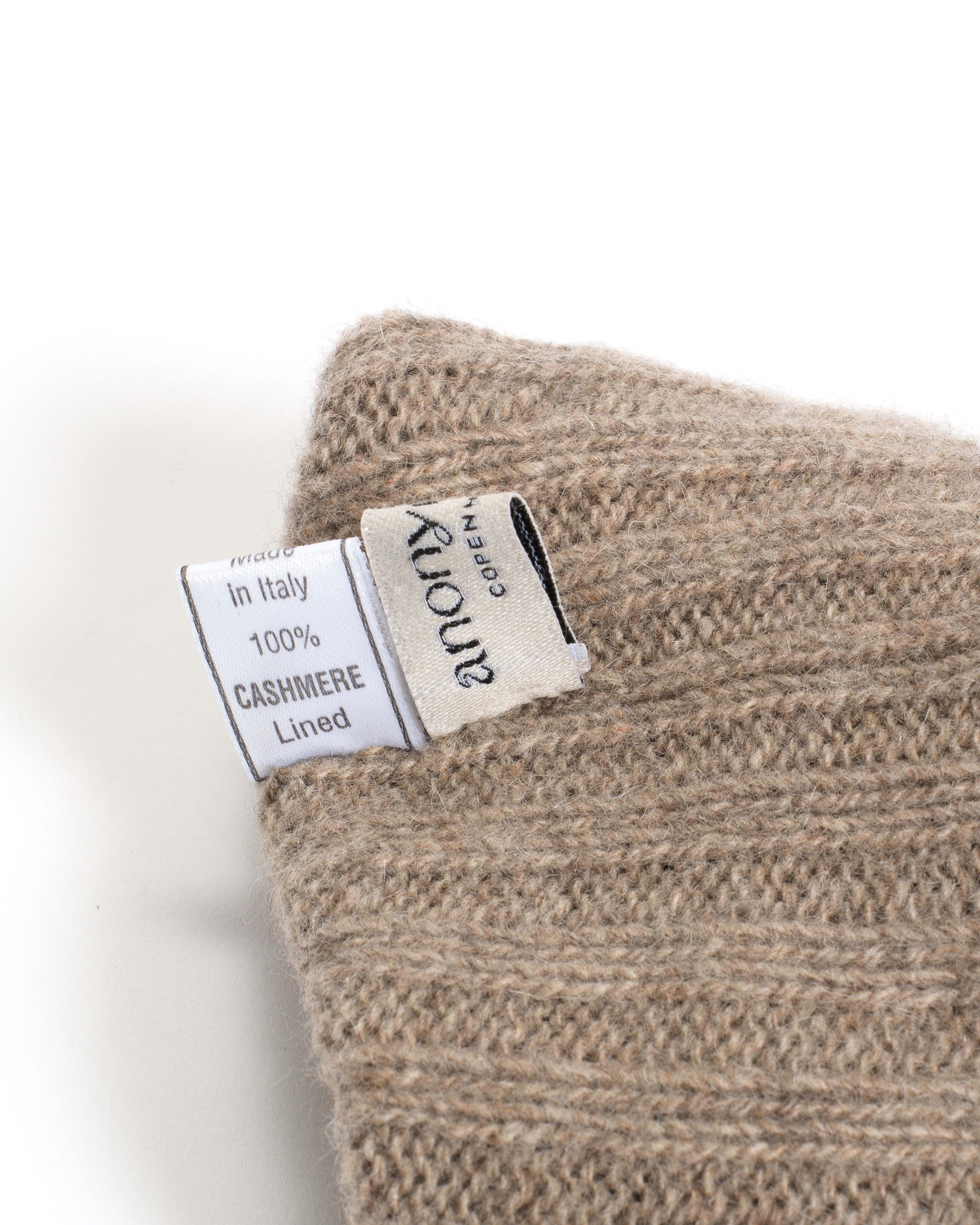 Bridget leather cashmere glove Lamb leather & 100% cashmere Black & taupe - Image 5