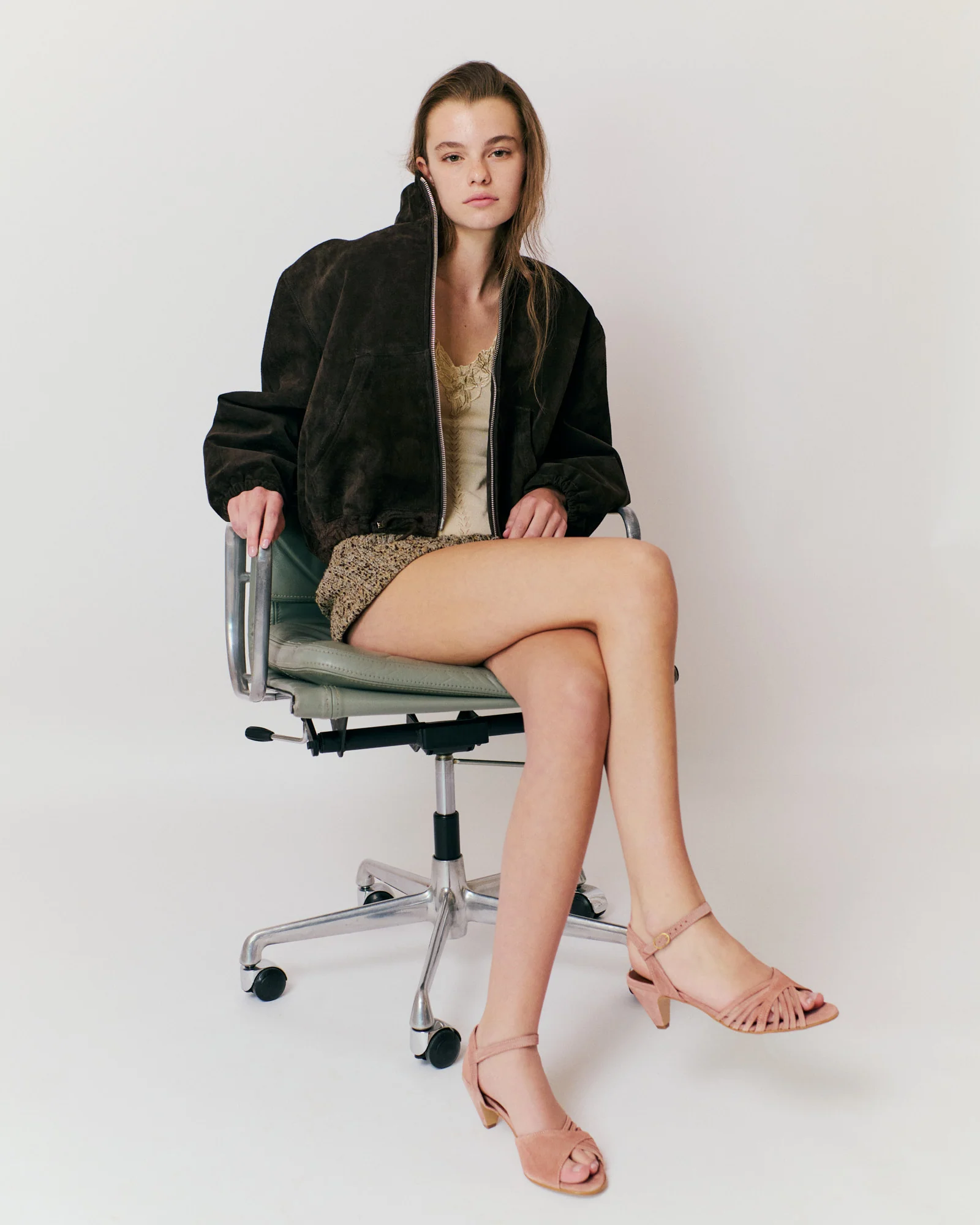 Hermine 50 stiletto Calf suede Burned rose - Image 3