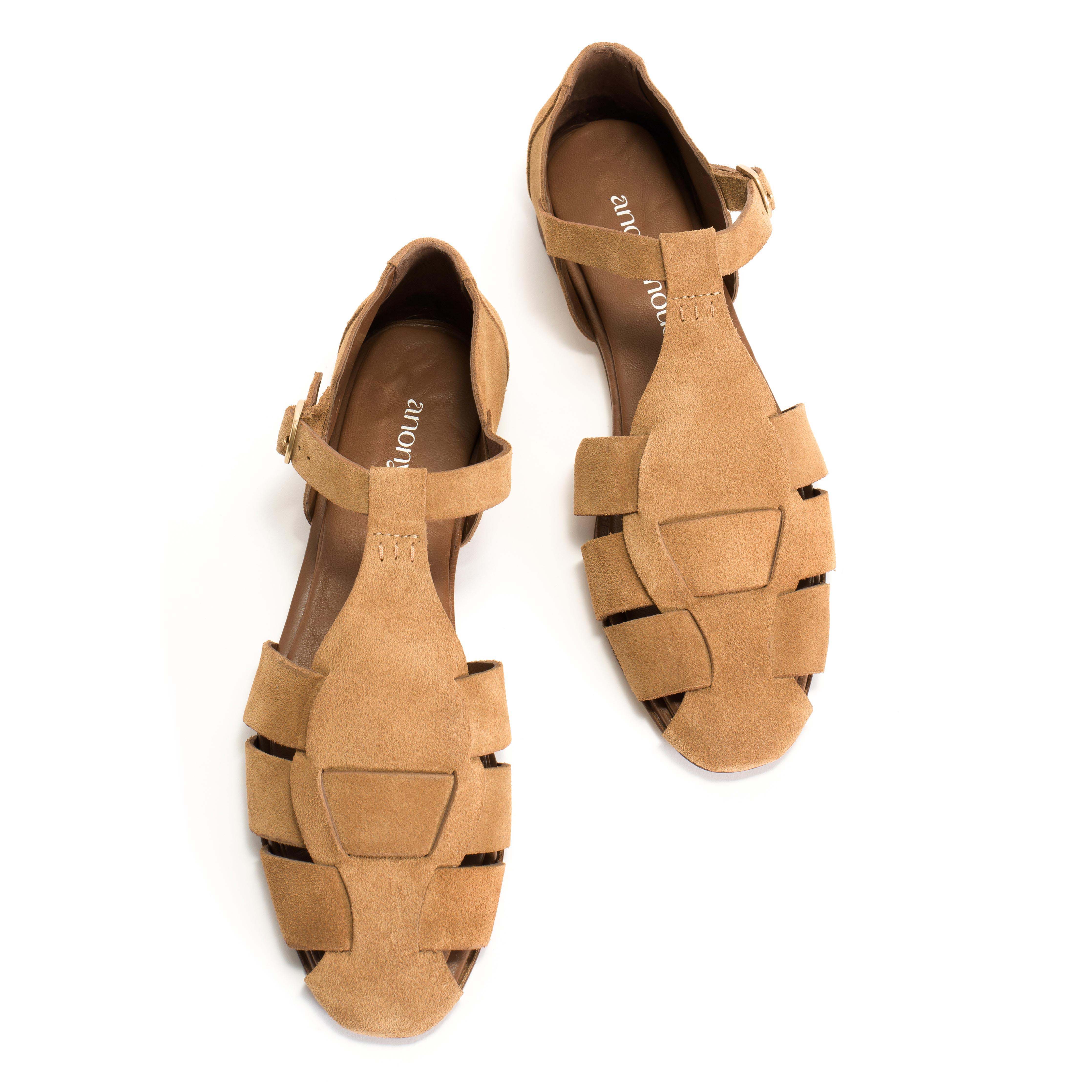 Lain flats Calf suede Bamboo brown - Image 3