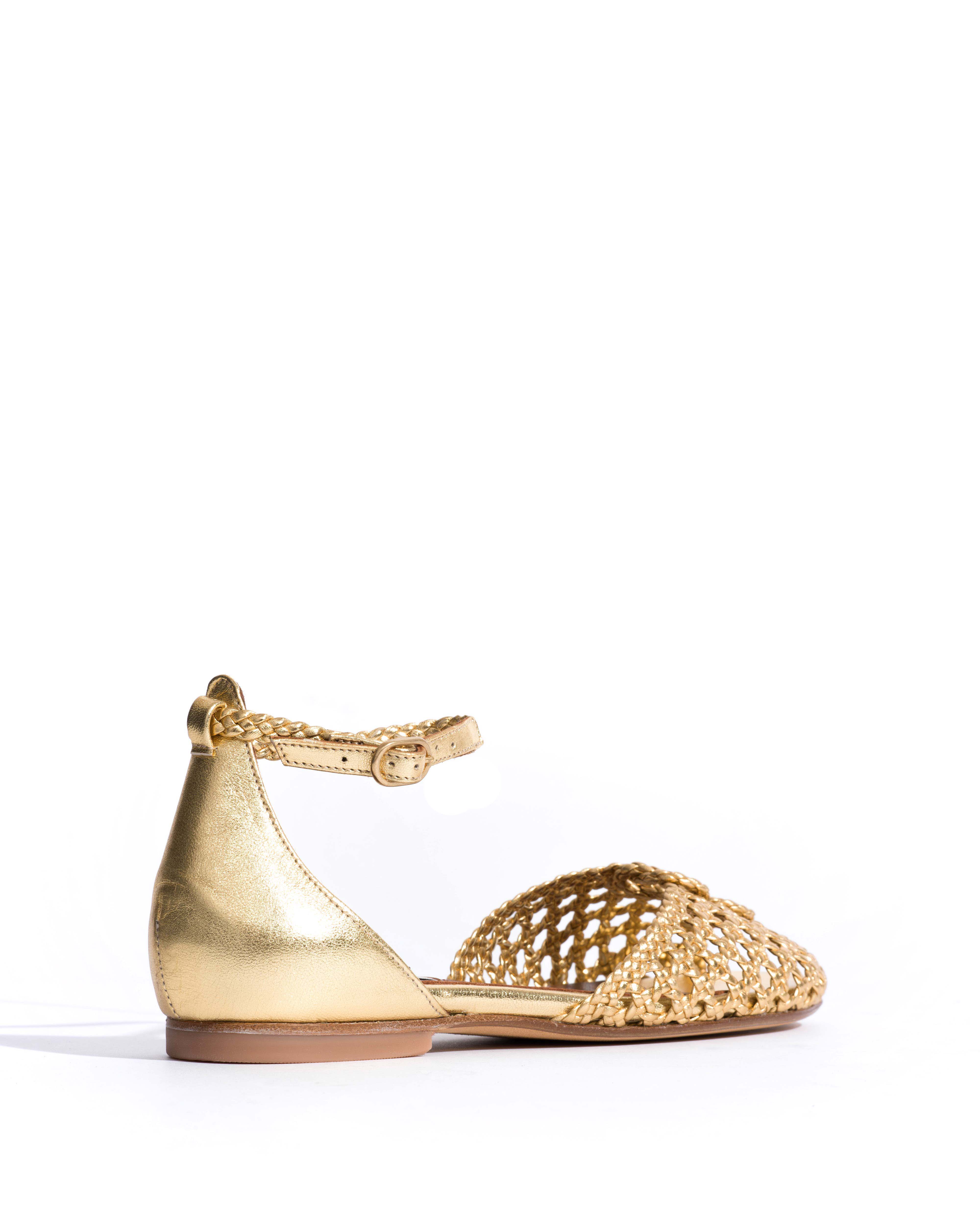 Lucy 10 hand-braided Hand-braided leather Gold - Image 4