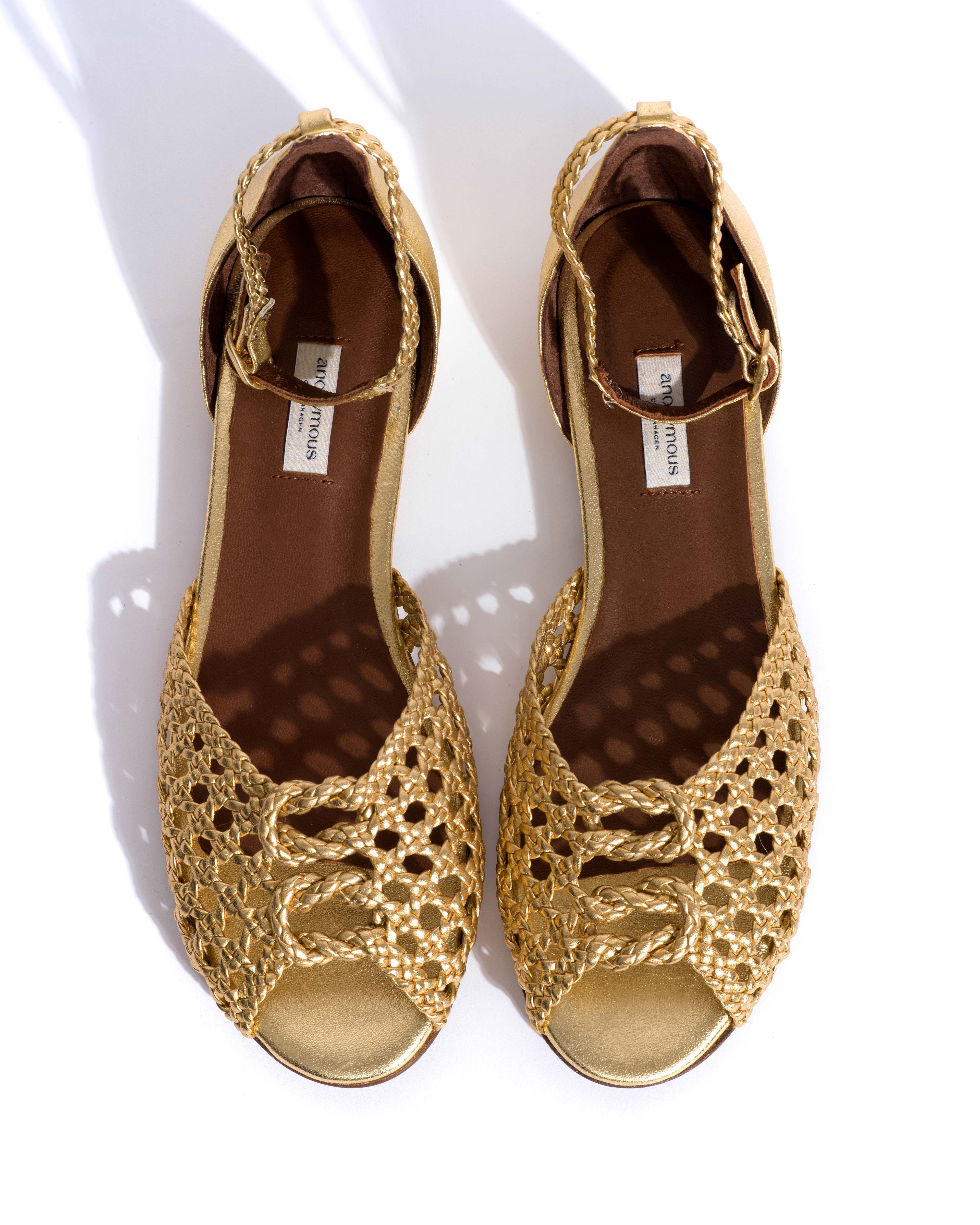 Lucy 10 hand-braided Hand-braided leather Gold - Image 5