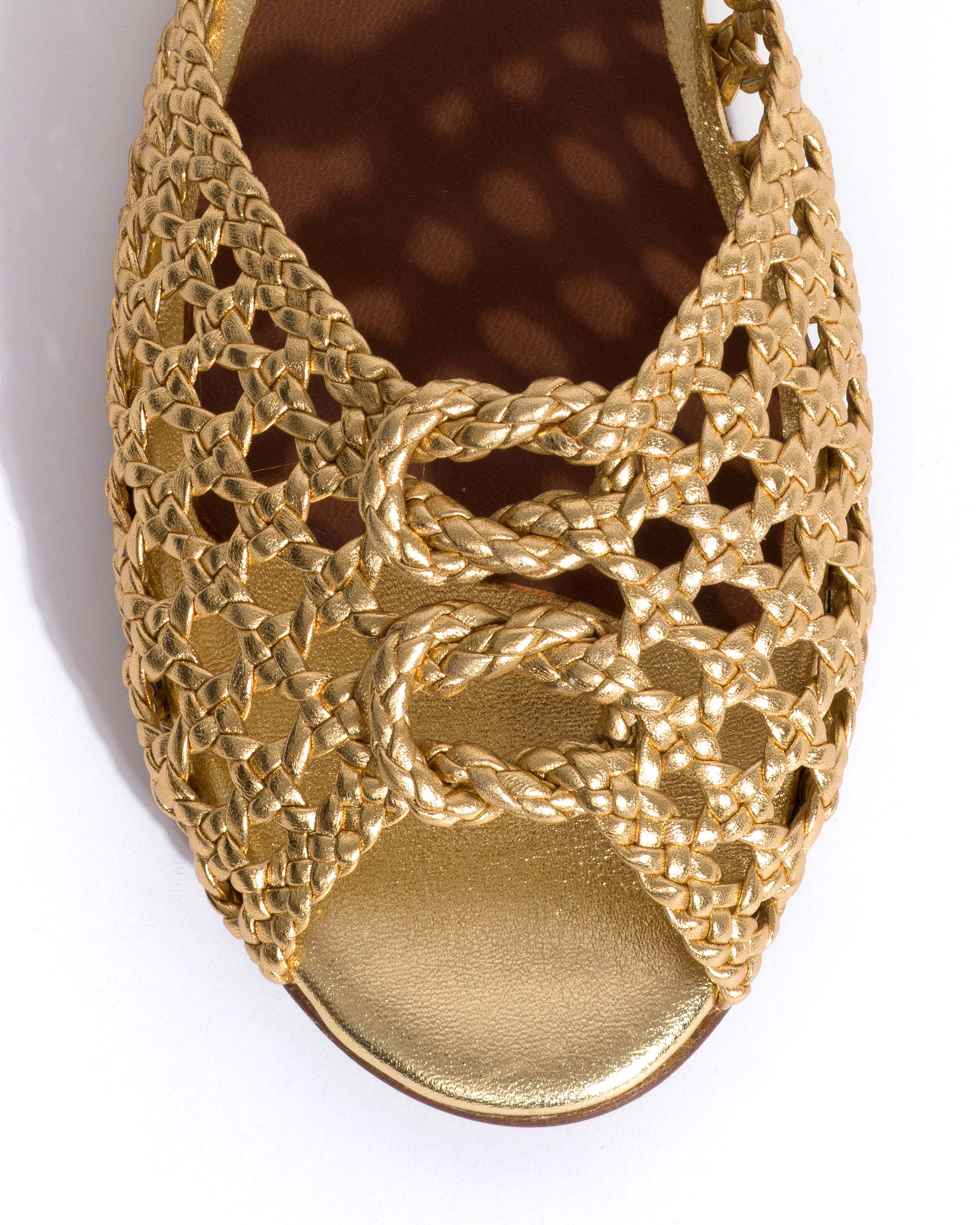 Lucy 10 hand-braided Hand-braided leather Gold - Image 6