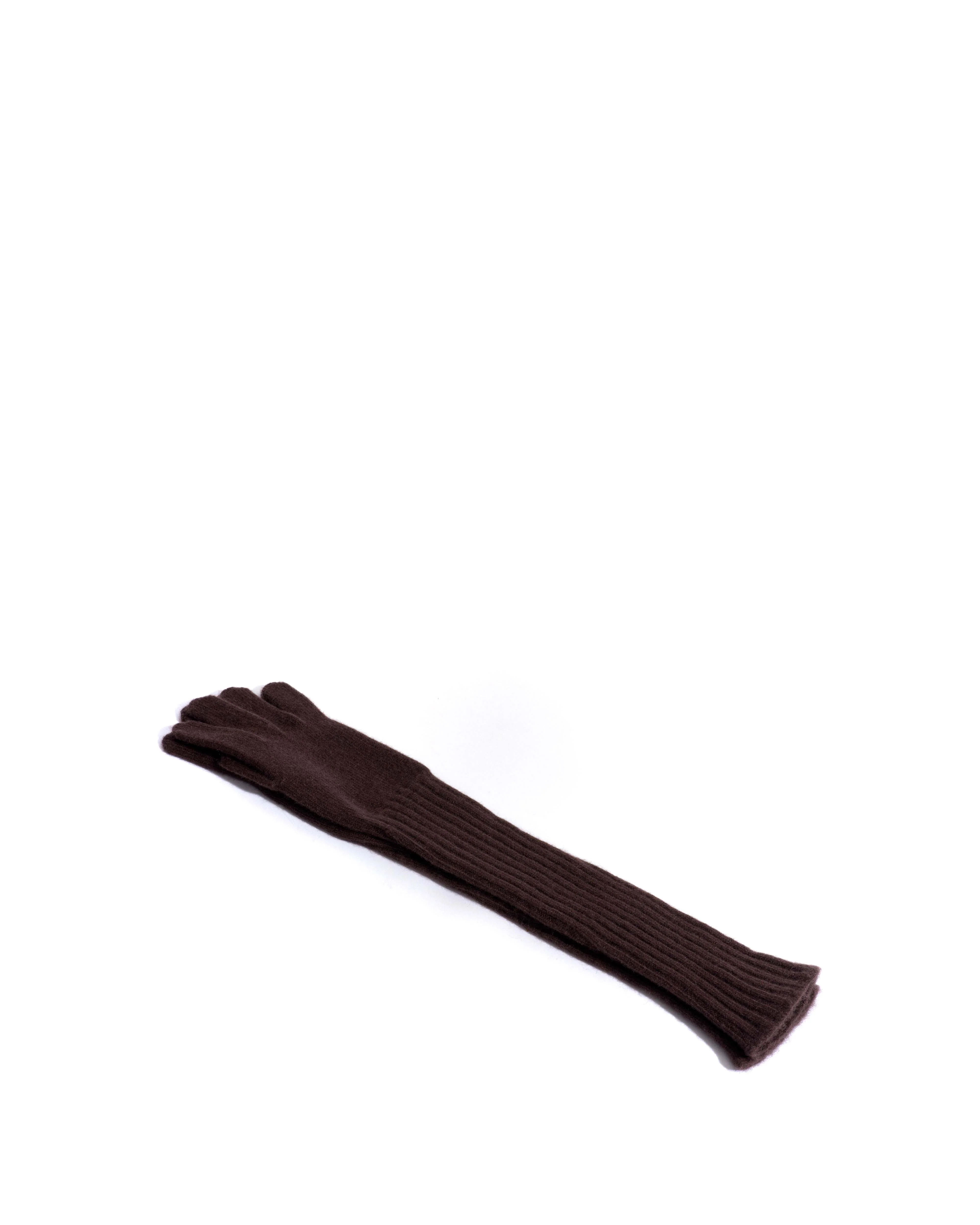 Nola cashmere gloves 100% cashmere Coffee brown - Image 3